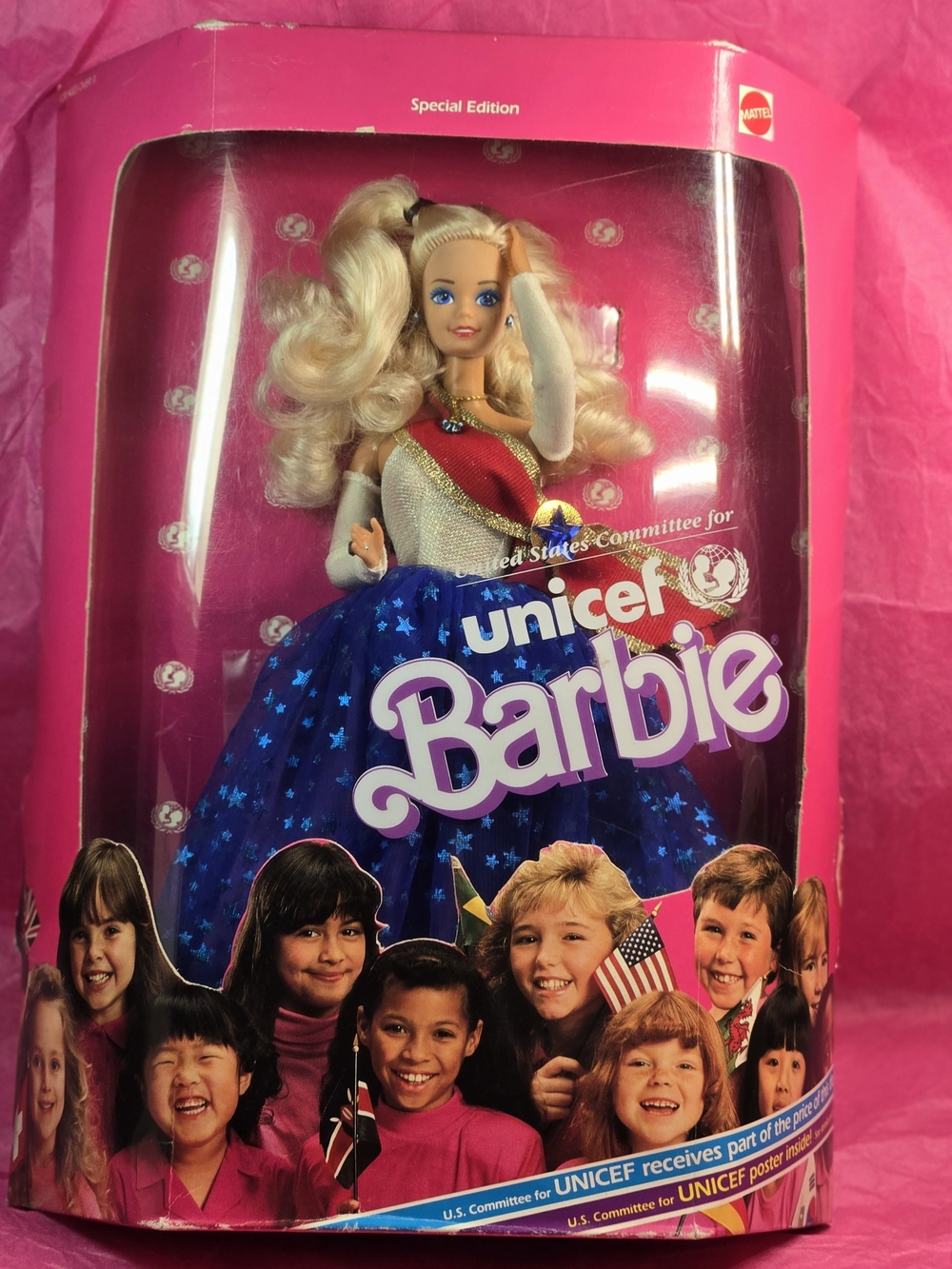 NRFB Vintage 1989 UNICEF Barbie Doll Special Edition Mattel #1920